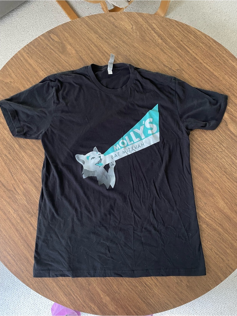 Cat Bat Mitzvah Graphic Tee - Black & Teal